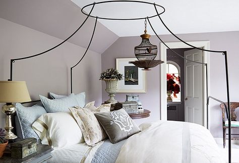 Gray Master Bedrooms Georgian Revival Homes, Popular Paint Colors, Best Paint Colors, Canopy Bed, Love Home, Cool Paintings, Benjamin Moore, Wall Color, Room Colors