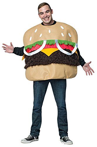 Rasta Imposta Fur Burger Costume Best Halloween Costumes & Dresses USA Hamburger Costume, Burger Costume, Cow Costume, Food Costumes, Black Halloween Dress, Cat Halloween Costume, Mens Fur, Beef Patty, Funny Costumes