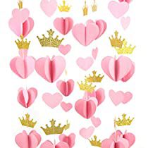 Check this out! Paper Heart Crown, First Birthday Cricut, Princess Party Ideas Decorations, Royal Princess Birthday Party, Princess Birthday Party Theme, Cinderella Banner, Royal Prince Birthday Party, Pink Princess Birthday Party, Royal Princess Birthday