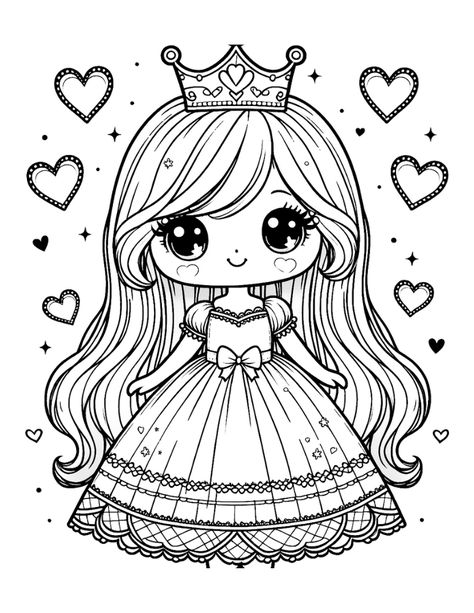 Free Princess Coloring Pages For Kids Colouring Sheets Princess, Drawing For Colouring Kids, Coloring For Girls For Kids, Princess Pictures To Color, Free Color Pages Printables, Printable Princess Coloring Pages, Princess Colouring Printables, Princess For Coloring, Cute Coloring Pages Disney