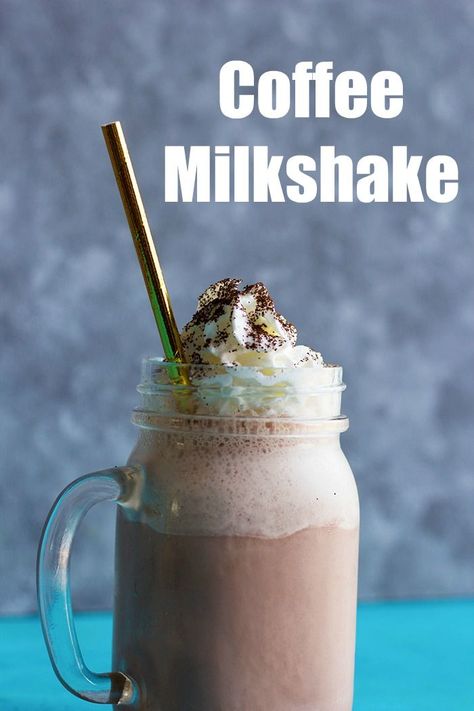 Coffee Milkshake Recipe, Mocha Milkshake, Coffee And Ice Cream, Nutella Coffee, Cookies And Cream Milkshake, Coconut Milkshake, Homemade Milkshake, Cold Drinks Recipes, Mango Milkshake