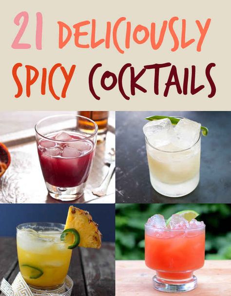 21 Deliciously Spicy Cocktails Spicy Cocktails, Beer Cocktail Recipes, Spicy Drinks, Mezcal Cocktails, Spicy Cocktail, Citrus Cocktails, Pineapple Rum, Cocktails And Mocktails, Tasty Drinks