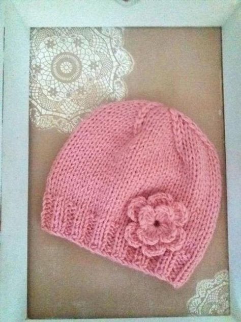 Newborn Knit Hat Baby, Cute Pink Hand Knitted Beanie, Baby Girl Winter Hat, Pink Knit Hat, Baby Girl Winter Hats, Baby Knit Hat, Baby Winter Hat, One-size Pink Knit Hat, Pink Baby Hat Knit