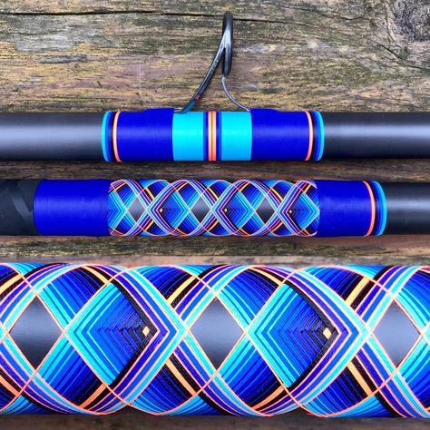 Custom Fishing Rods Wraps Patterns, Diy Fishing Rod, Surf Fishing Rods, Road Building, Fishing Rod Case, Fish Wrap, Custom Fishing Rods, Vintage Spool Handle Bamboo Fishing Rods, Fishing Poles