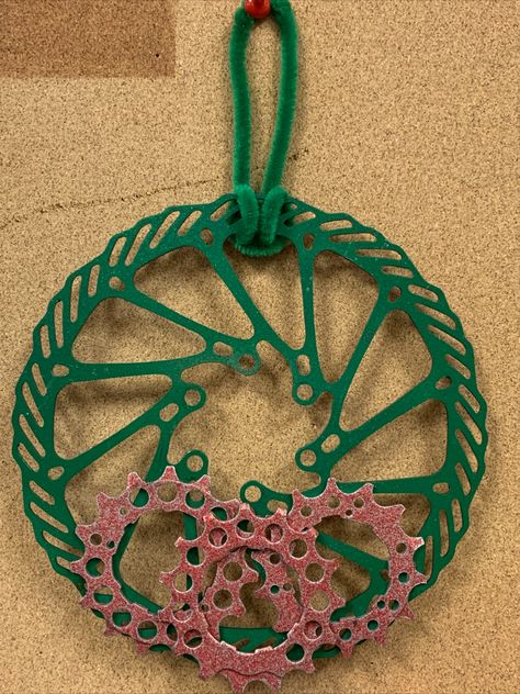 We're recycling some parts from the shop into cycling-related decorations & ornaments this year! Bicycle Shop, Shop Decor, Bicycle Parts, Christmas Decorations Rustic, Bike Parts, Money Making, Making Ideas, Washer Necklace, This Year