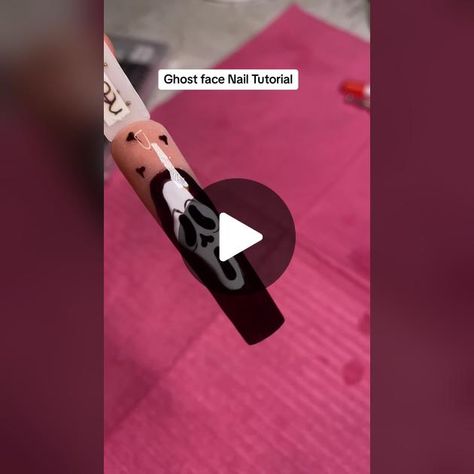 TikTok · LIZZ | NAIL TUTORIAL Ghost Face Nails Tutorial, Ghostface Nail Tutorial, Nail Tutorial, Ghost Faces, Nail Tutorials, Twitter Image, Coding, Nails, Art