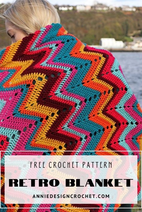 Crocheting Blanket, Crochet Blanket Stitch, Chevron Crochet Blanket Pattern, Winters Morning, Retro Blanket, Crochet Retro, Retro Crochet, Crochet Blanket Chevron, Crochet Chevron