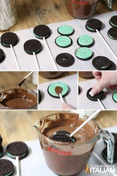 Oreos On A Stick, Chocolate Covered Oreo Pops, Strawberry Boxes, Oreo Cake Pops, Marshmallow Brownies, Oreo Cookie Pops, Chocolate Covered Desserts, Chocolate Covered Cookies, Chocolate Pops