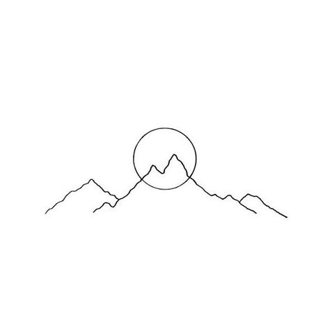 Line Art Drawings Mountains, Iceberg Tattoo Minimal, Mountain Line Art, Tattoo Mountain, Simple Line Tattoo, One Line Tattoo, Tattoos Mandala, Trendy Tattoo, Simple Line Drawings