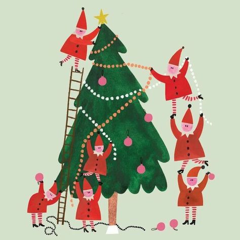 Seoul Illustration, Snow Illustration, Christmas Tree Drawing, Christmas Card Illustration, 달력 디자인, Naive Illustration, Winter Illustration, Cute Christmas Tree, Funny Christmas Cards