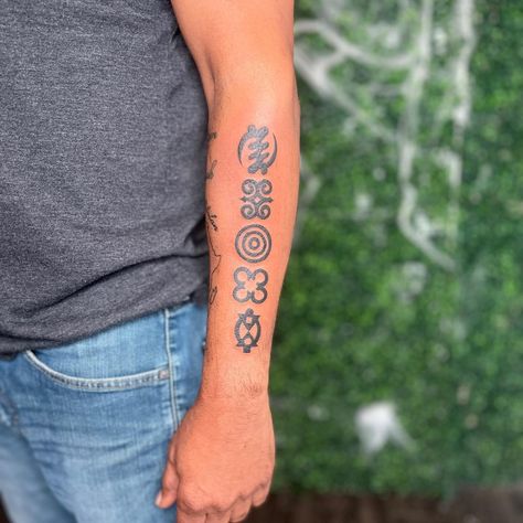 adinkra work🙌🏾 • #gewel #adinkra #tattooartist #tattooideas #tattoosonblackskin #blacktattooartist #artbyjordangewel Adinkra Symbols Tattoos, Adinkra Tattoo, Legs Tattoos, Symbols Tattoos, Best Neck Tattoos, Neck Tattoos, Leg Tattoo Men, Tree Of Life Tattoo, Cute Tattoos For Women