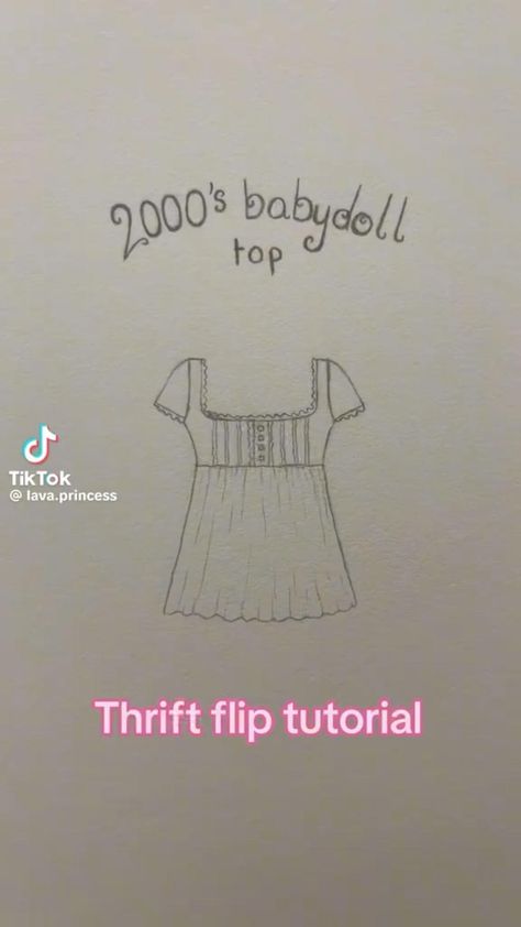 #crafts #fashion #tiktok #notmine Thrift Store Fashion Diy, Thrift Flip Clothes Ideas, Diy Babydoll, Thrift Flip Clothes Diy, Thrift Flip Ideas, Diy Clothes Tops, Sewing Top, Easy Diy Clothes, Upcycle Clothes Diy