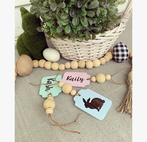 Easter Basket Tags Diy, Basket Tags, Farmhouse Easter, Easter Basket Tags, Tags Diy, Diy Farmhouse, Dollar Store Crafts, Easter Basket, Easter Baskets