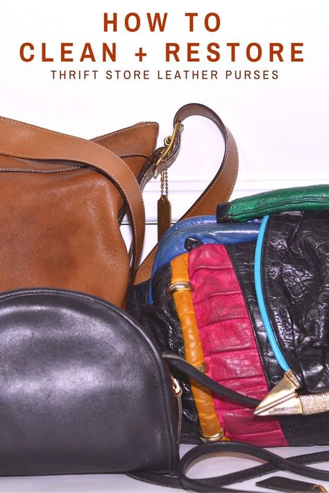 How to Clean and Restore Thrift Store Leather Purses, how to clean a leather purse, cleaning old purses from thrift store | Thriftanista in the City Store Purses, Cleaning Leather, Homemade Toilet Cleaner, Clean Baking Pans, Deep Cleaning Hacks, Cleaning Painted Walls, Glass Cooktop, Deep Cleaning Tips, Clean Dishwasher