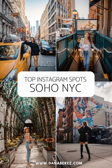 Here are the best Soho NYC Instagram Spots for any fun New York City Photoshoot. These Soho photography spots can't be missed when on a trip to New York. I hope these NYC photoshoot ideas and locations will inspire you to explore the photogenic neighborhood of Soho. Fun NYC fashion photoshoot ideas. New York Instagram Spots in Soho. New York October Outfit, Nyc Photoshoot Ideas, Dana Berez, Ny Travel, York Outfits, Nyc Pics, Soho Ny, Nyc Photoshoot, Nyc Travel Guide