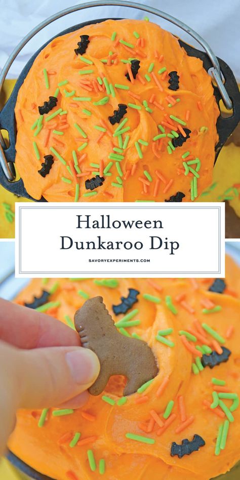 Dunkaroo Dip, Recipes For Halloween, Pumpkin Rice Krispie Treats, Halloween Dip, Festive Holiday Desserts, Cake Batter Dip, Pasteles Halloween, Dessert Halloween, Circus Animal Cookie