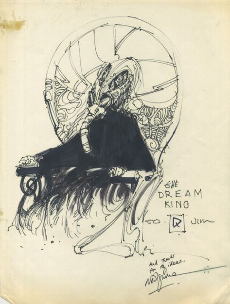 1988 Sandman the Dream King sketch by Mike Dringenberg Comic Art Sandman Comic Art, King Sketch, Mike Dringenberg, Sandman Comic, Art 2024, Gallery Owner, White Witch, Gallery Room, Art Gallery Room