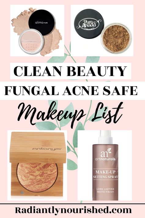 This image shows three makeup products that are all clean beauty fungal acne safe makeup products. Clean Beauty Aesthetic, Acne Safe Makeup, Face Mapping Acne, Safe Makeup, Clean Beauty Makeup, Fungal Acne, Acne Makeup, Products For Acne, Acne Products