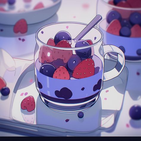 Japanese Milk Tea, Cartoon Blueberry, Milk Tea Cartoon, Tea Cartoon, Restaurant Game, Japanese Food Illustration, Purple Food, Food Cartoon, Blue Food