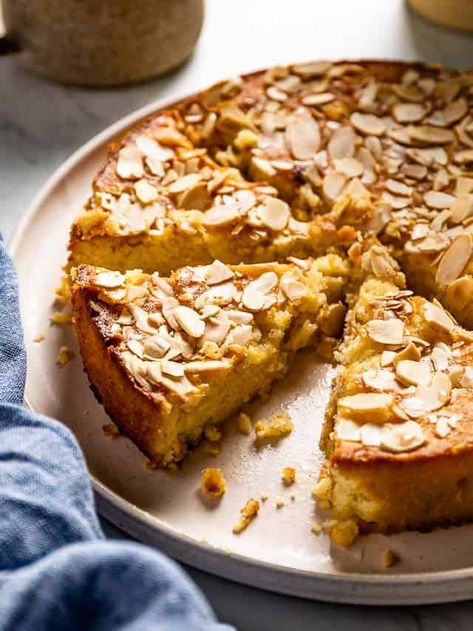 Almond Ricotta Cake story - Foolproof Living Honey Almond Cake, Almond Ricotta Cake, Almond Ricotta, Almond Desserts, Honey Simple Syrup, Plum Recipes, Cake Story, Almond Cake Recipe, Flourless Cake