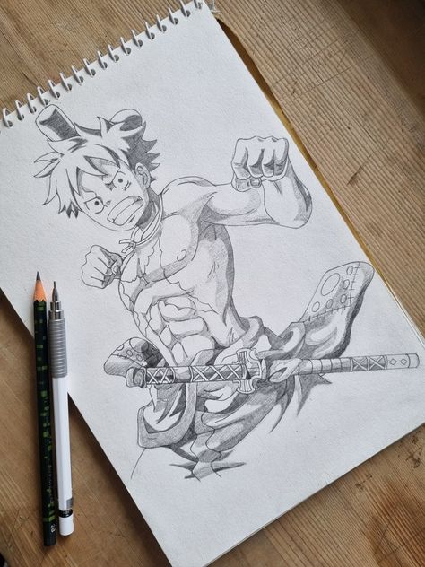 One Piece Drawing Pencil, Luffy Sketch, Cool Cartoon Drawings, Easy Dragon Drawings, Anime Hands, Eye Drawing Tutorials, Pencil Sketch Images, Best Anime Drawings, Bleach Anime Art