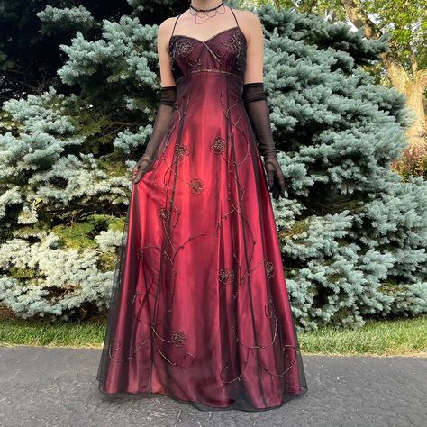 Look what I just found on Depop 🙌 https://depop.app.link/TlZArxgo7hb Mesh Prom Dress, Prom Dress Inspo, Prom Dresses Gowns, Prom Dress Inspiration, Red Ombre, Prom Dresses Vintage, Pretty Prom Dresses, Fairytale Dress, Prom Outfits