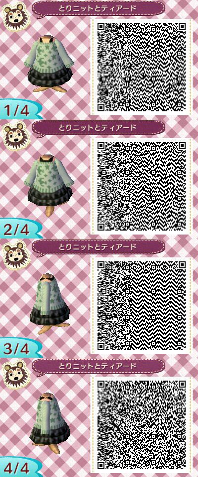 QR code Leaf Clothes, Pastel Goth Sweater, Pastel Summer Dresses, Animal Crossing Town Tune, Goth Sweater, Acnl Qr Codes, Code Clothes, Animal Crossing New Leaf, Ac New Leaf