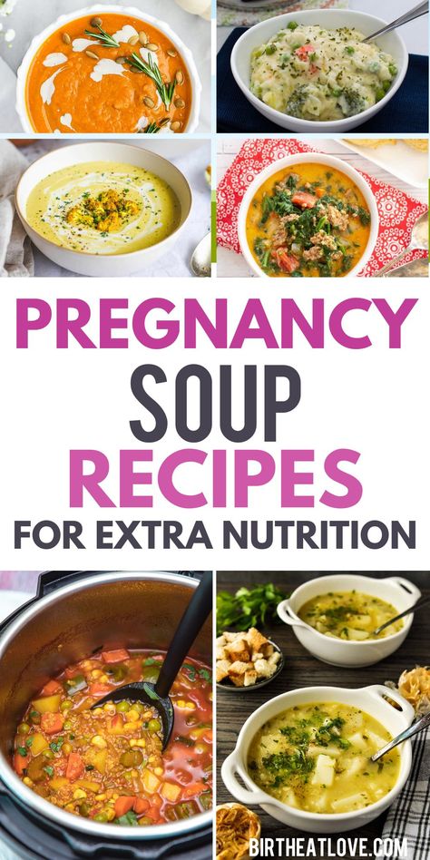 Pregnancy Meals Healthy, Pregnant Food Recipes, Second Trimester Recipes, Easy Meals When Pregnant, Third Trimester Recipes, Soups For Fertility, Meals During Pregnancy, Healthy Recipes Pregnancy, Fertility Boosting Soups