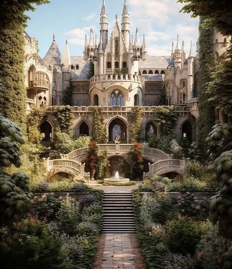 Elven Castle, Castle Exterior, Dreamy Decor, Castle Aesthetic, Royal Aesthetic, Reverse Harem, Room Cozy, Castle House, Fantasy House