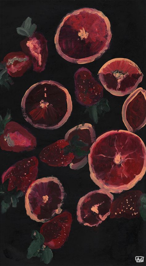 Blood oranges study from Pinterest finds. Pomegranate Aesthetic Dark Wallpaper, Red Wallpaper Laptop, Blood Orange Aesthetic, Wallpaper Pomegranate, Red Whimsigoth Wallpaper, Pomegranate Background, Blood Orange Aesthetic Artist, Blood Painting, Iphone Wallpaper Texture