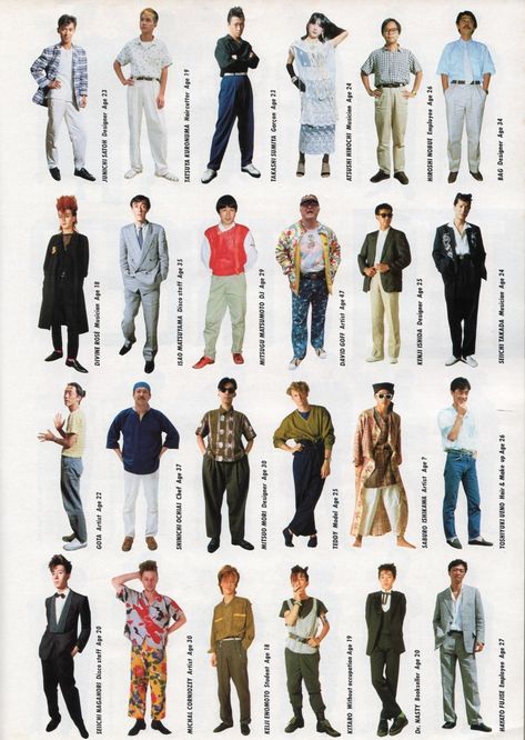 1980s Outfits Men, 80s Mens Fashion, Japanese Style Clothing, 80s Fashion Men, 1980s Fashion Trends, 1980 Fashion, 80s Fashion Trends, Casual Attire For Women, Fall Fashion Skirts