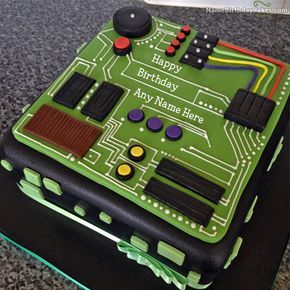 Birthday Cake For Electrical Engineer With Name Computer Cake, Fondant Torte, Birthday Cake For Him, Decoration Restaurant, Cake Name, Birthday Cakes For Men, Cakes For Men, Cake Gallery, Cake Images