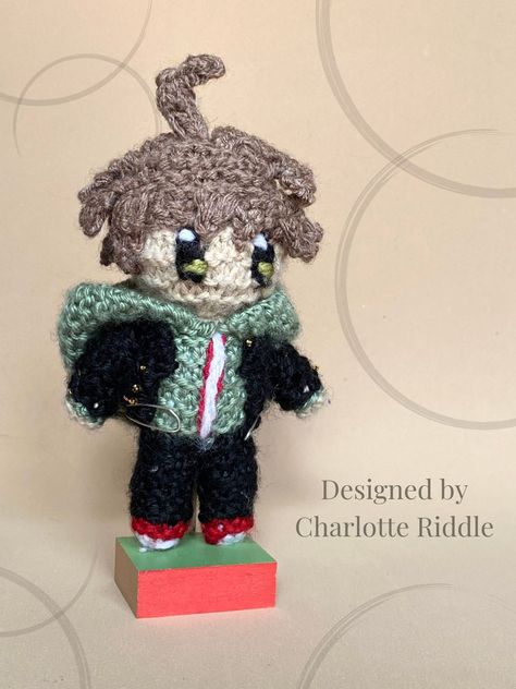 Custom amigurumi figure of the Danganronpa character Makoto Naegi - Ultimate hope Danganronpa Naegi, Naegi Makoto, Danganronpa Thh, Llama Plush, Knit Doll, Makoto Naegi, Trigger Happy Havoc, Trigger Happy, Danganronpa Characters