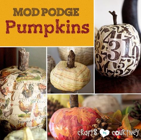 Decoupage Pumpkins, Mod Podge Crafts, Modge Podge, Autumn Decorating, Fall Halloween Crafts, Autumn Crafts, Fall Projects, Pumpkin Crafts, Fall Holidays