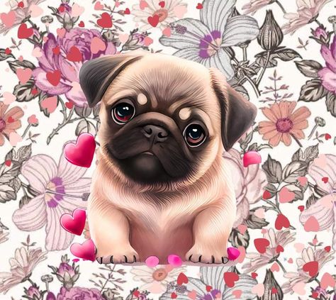 Fondant Dog, Pug Cartoon, Old Cartoon Characters, Pugs And Kisses, Puppy Face, Cute Dog Photos, Cute Animal Illustration, Animated Animals, Pug Lover