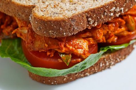 Kimchi Chicken Salad Sandwich Easy Chicken Salad Sandwich, Kimchi Chicken, Chicken Salad Sandwich Recipe, Closet Cooking, Easy Chicken Salad, Grape Recipes, Superfood Salad, Egg Salad Sandwiches, Chicken Salad Sandwich