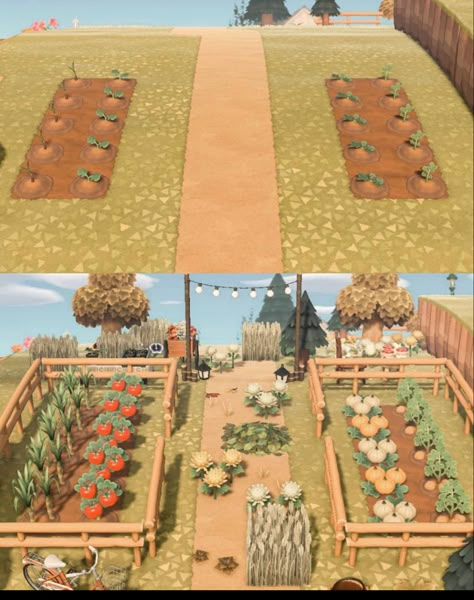 Farm Acnh, Animal Crossing Farm, Acnh Farmcore, Acnh Cottage Core, Cottage Core Animal Crossing, Acnh Farm, Animal Crossing Builds, Cottagecore Animal Crossing, Animal Crossing Design Ideas