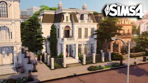 Ts4 Builds, White Villa, Queen Anne House, Parisian House, Tranquil Bedroom, Sims 4 House Building, Sims 4 House Design, Sims Building, New Orleans Homes