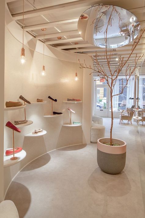 Josefinas NoLIta Flagship | Christian Lahoude Studio | Archinect Shoe Store Design, Retail Lighting, Store Interior Design, Retail Interior Design, Boutique Interior Design, Store Interiors, Showroom Design, Interior Design Magazine, Store Design Interior