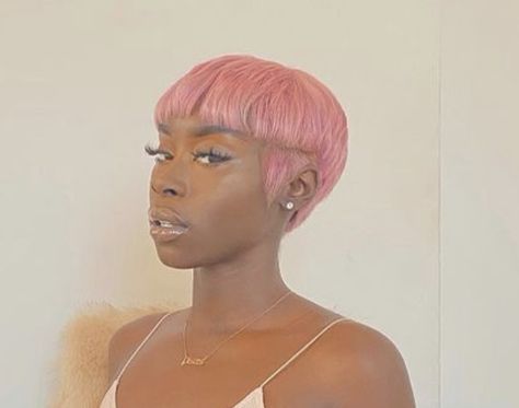 Pink Pixie Cut Black Women, Pixie Pink Hair, Pink Short Hair, Short Black Haircuts, Platinum Pixie, Natural Hair Short Cuts, Short Hair Black, Short Hair Pixie Cuts, Short Sassy Hair