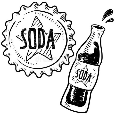 Soda bottle sketch. Doodle style soda bottle with cap illustration in vector for , #Aff, #Doodle, #style, #sketch, #Soda, #bottle #ad Soda Drawing, Bottle Sketch, Cap Illustration, Drawing Pfp, Small Mandala Tattoo, Grocery Sign, Cap Drawing, Bottle Drawing, Bottle Tattoo