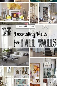 How to Decorate with Books {Ideas & Tips} How To Decorate A Tall Wall Living Room, Tall Walls Living Room Decor, How To Decorate Tall Walls High Ceilings, Tall Wall Decorating Ideas, Tall Ceiling Living Room Decor, Decorate Tall Walls, Tall Wall Decor High Ceilings, Decorating High Walls, Vaulted Ceiling Decor