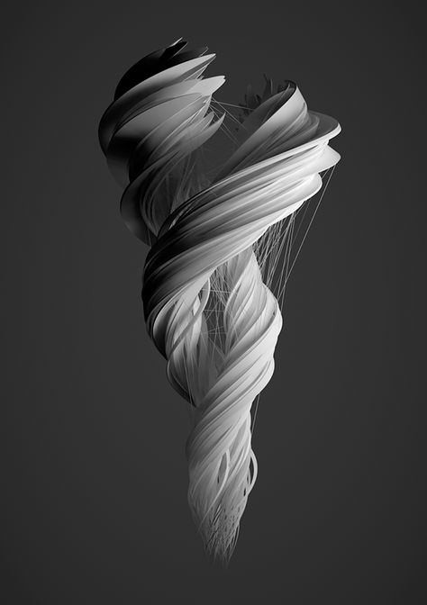 Tornado by Alex Diaconu, via Behance Generative Kunst, 3d Texture, Generative Art, Abstract Sculpture, Design Graphique, Tornado, Installation Art, 3d Art, Koi