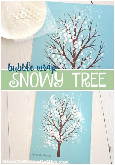 Winter Art Projects for Kids - Red Ted Art - Make crafting with kids easy & fun Snowy Tree Craft, Snow Day Activities For Kids, Snow Day Activities, Indoor Crafts, Fun Indoor Activities, Winter Art Projects, Winter Kindergarten, Tree Craft, Snowy Trees