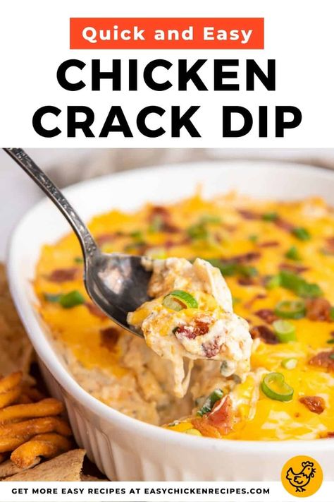 Shredded Chicken Recipes Easy, Bacon Ranch Dip, Buffalo Chicken Dip Crock Pot, Chicken Dip Recipe, Bacon Dip, Chicken Appetizers, Shredded Chicken Recipes, Football Party Food, Cooking Chicken To Shred