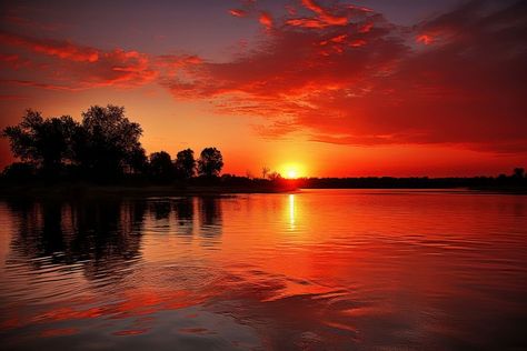 Sunset river landscapes sunlight outdoors nature. | free image by rawpixel.com / Nitipoom Kwangkhwang Cloud Sunset, Background Border, Sunset Images, Border Plants, Sunset Background, Red Sky, Download Free Images, Background Pictures, Reference Photos