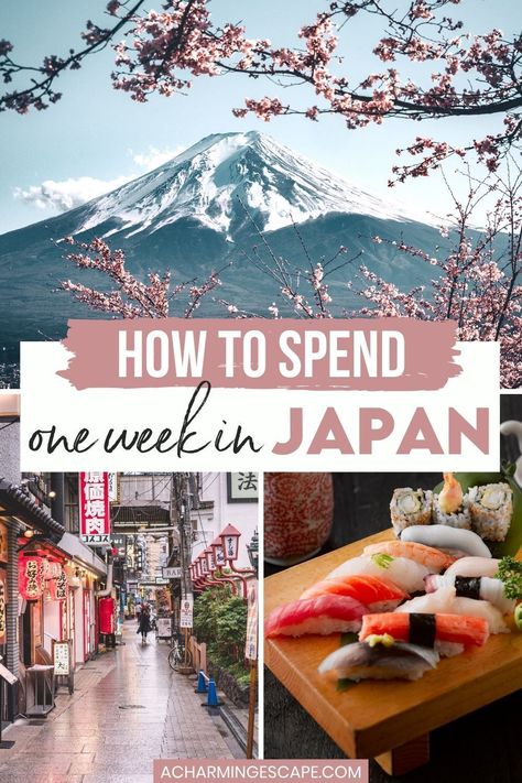 One Week In Japan Travel, 1 Week Japan Itinerary, 1 Week In Japan, 5 Days In Japan, Japan 7 Day Itinerary, One Week In Japan, Japan Where To Go, 7 Days In Japan, 9 Days In Japan