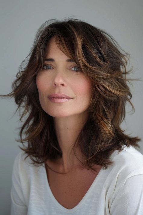 40 Hairstyles 50 Year Old Women Will Find Chic and Stylish 20 Shoulder Length Hair Layers And Bangs, Layers Bob Haircut, Cape Exterior, Glamorous Hairstyles, Women Haircut, Maintenance Routine, Layered Bob Haircuts, Haircut Tutorial, Medium Bob