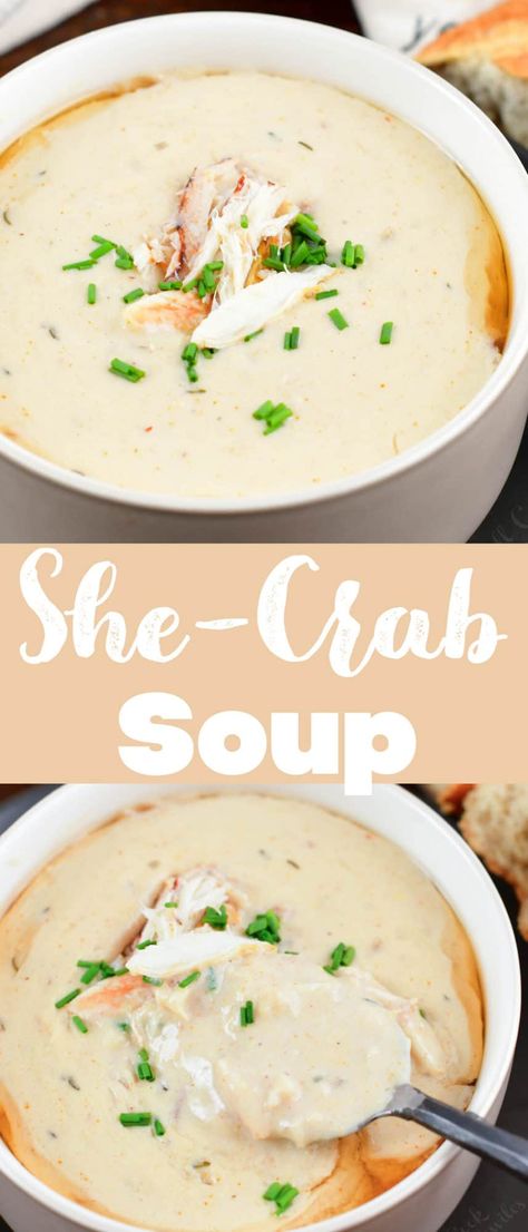 She-Crab Soup is a rich and creamy soup that is deliciously aromatic. It has just a touch of sweetness and of course, it's chock-full of delicious crab meat. Cream Of Crab Soup Recipe, Creamy Crab Soup, Crab Soup Recipe, Cream Of Crab, Best Mushroom Soup, Crab Soup Recipes, Crab Chowder, She Crab Soup, Crab Bisque