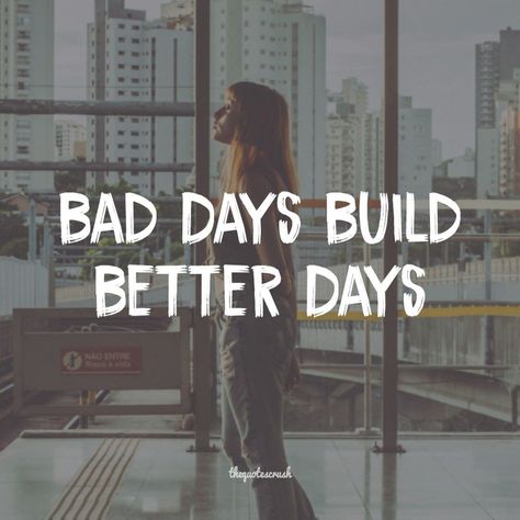 Bad Days Build Better Days. #TheQuotesCrush #Inspire #Motivation #Quotes Quotes Crush, Better Days, Better Day, Crush Quotes, Bad Day, Motivation Quotes, Building, Quotes, On Instagram